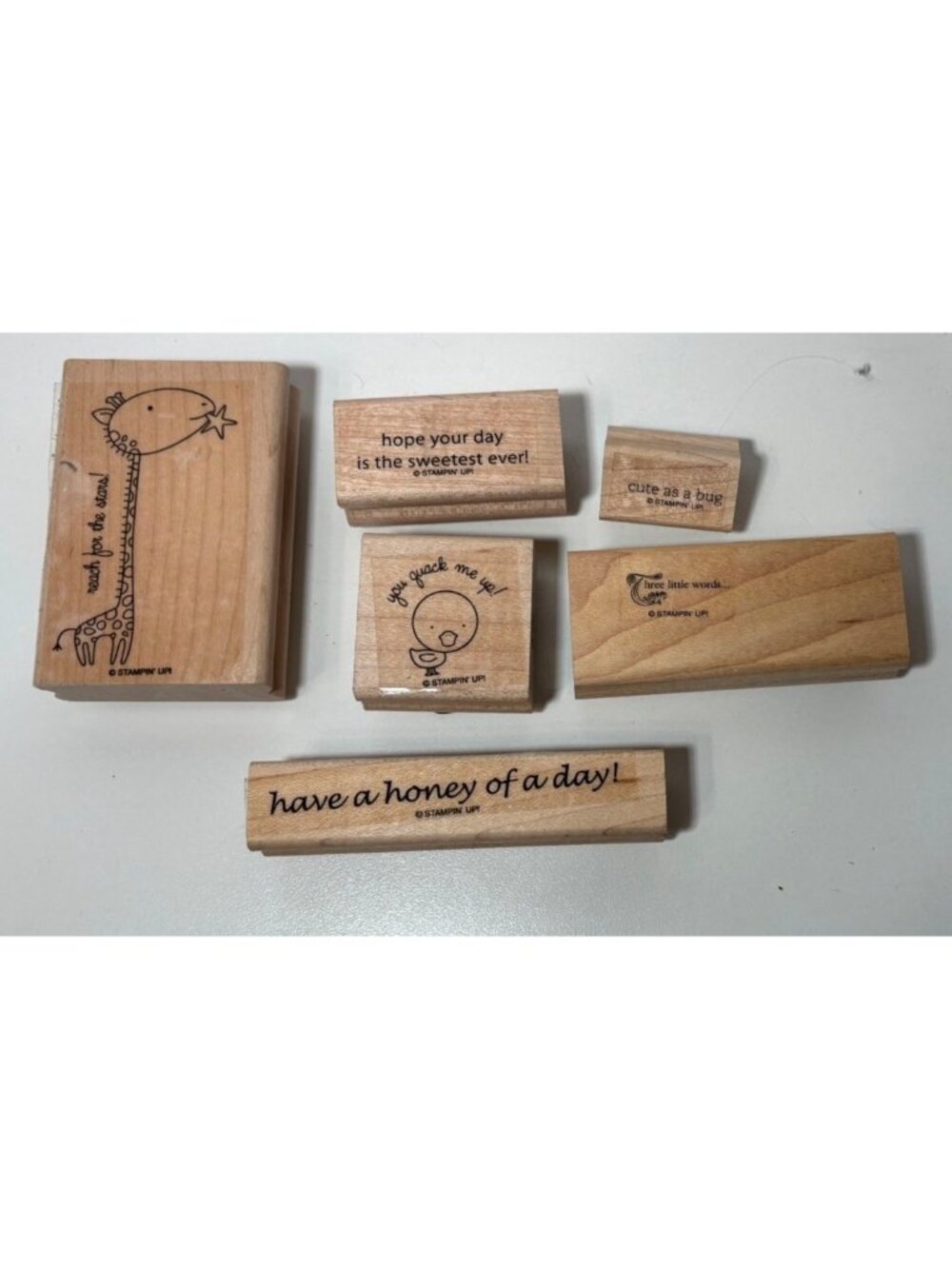 Stampin’ Up Rubber Stamp Set Whimsical Friendship Bee Giraffe Encouragement Lot